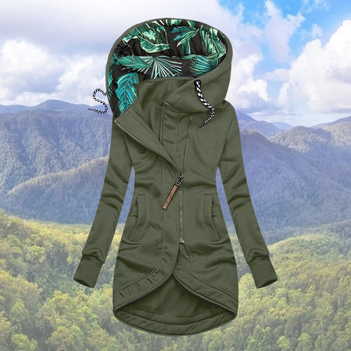 Eleganter, warmer Damen Wintermantel mit Kapuze. Modische schwarze Winterjacke für Damen, perfekt für kalte Tage.