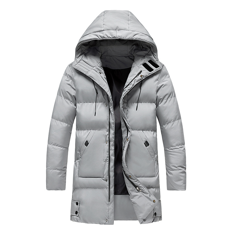 Eleganter, wasserdichter Herren Parka mit Kapuze in Dunkelblau, ideal für stilvollen Winterschutz. Perfekt für jedes Wetter.