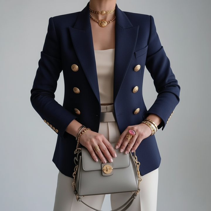 Stilvoller blauer Damen Blazer für Freizeit & Business. Moderner Schnitt für vielseitige, elegante Damenmode.