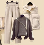 Pullover in Beige und Dunkelgrau