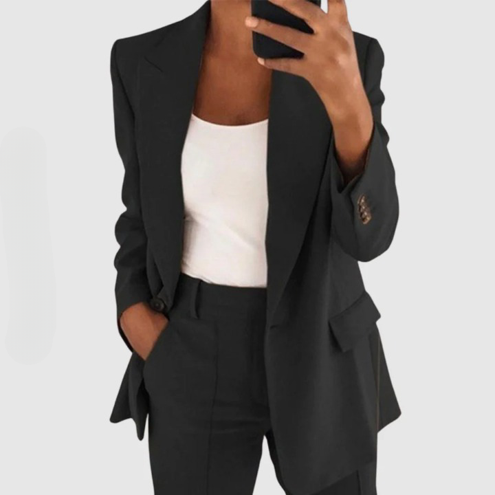 Elegantes Damen Blazer und Hosen Set für Business und festliche Anlässe. Klassischer Zweiteiler.