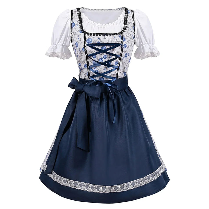 Elegantes Damen Dirndlkleid mit Puffärmeln, perfekt für Oktoberfest & festliche Anlässe, traditionelle Trachtenmode.