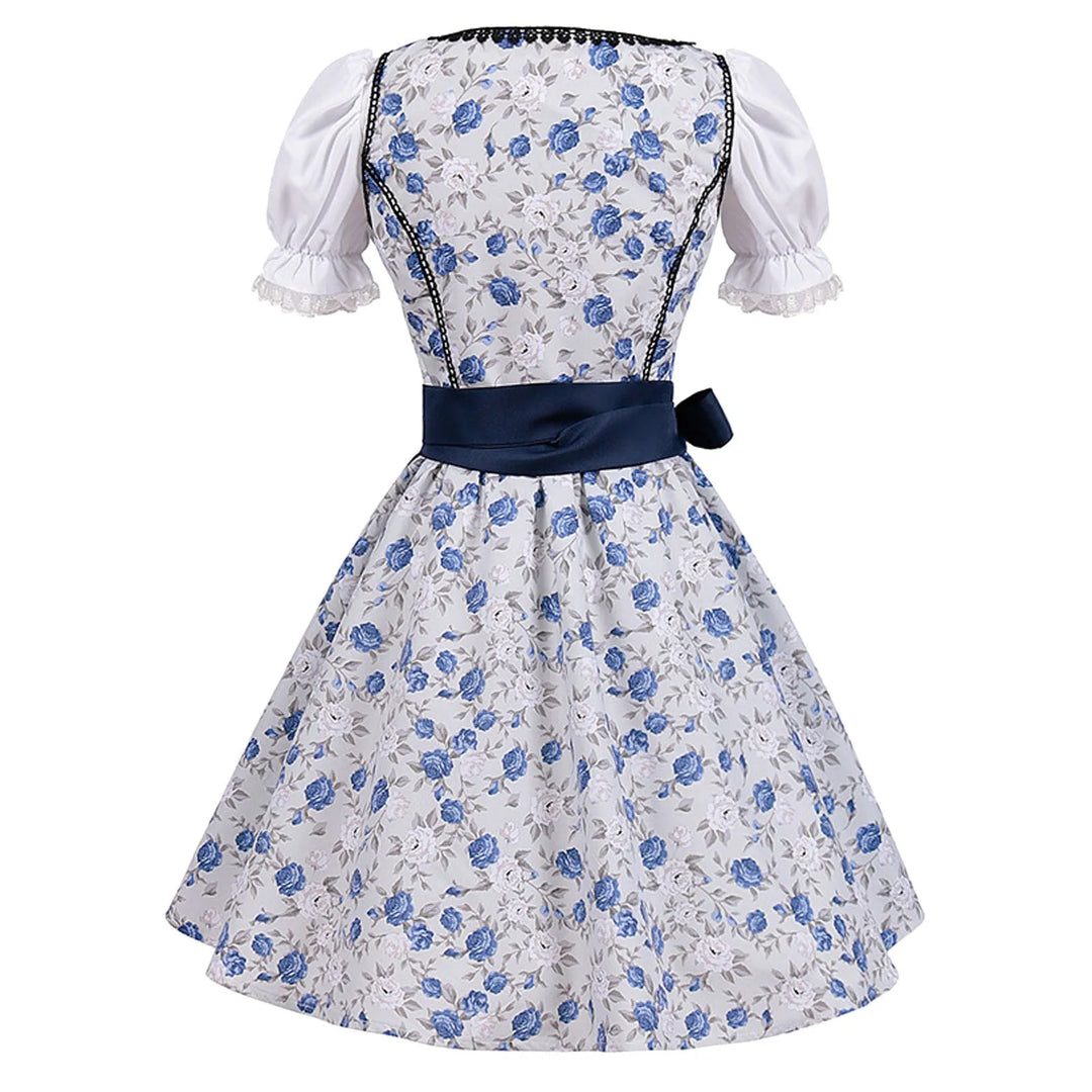 Stilvolles Damen Dirndlkleid mit eleganten Puffärmeln, traditionelles Design für Oktoberfest, Trachten- & Volksfeste.