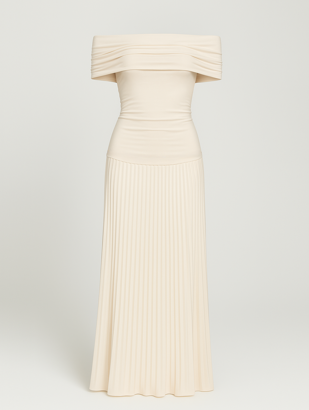 Fließendes Damen Maxikleid, elegant plissiert. Langarm Abendkleid, perfekt für Hochzeitsgäste & Anlässe.