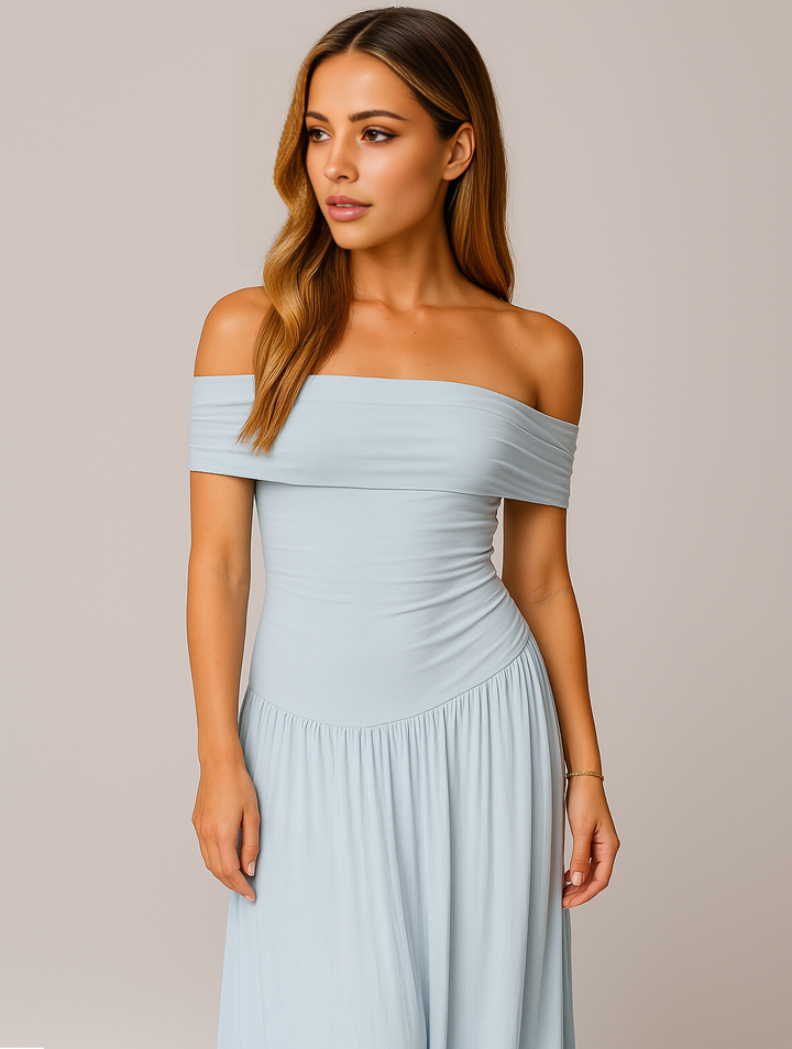 Vielseitiges Damen Maxikleid, langärmlig. Faltenkleid für Hochzeiten, Partys & festliche Abend-Anlässe.