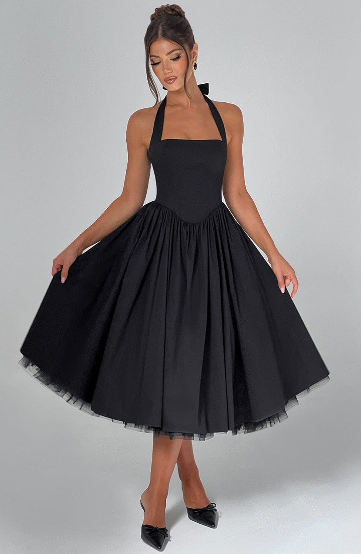 Elegantes Partykleid für Frauen, Halter Midi Stil, ideal für feierliche Events.