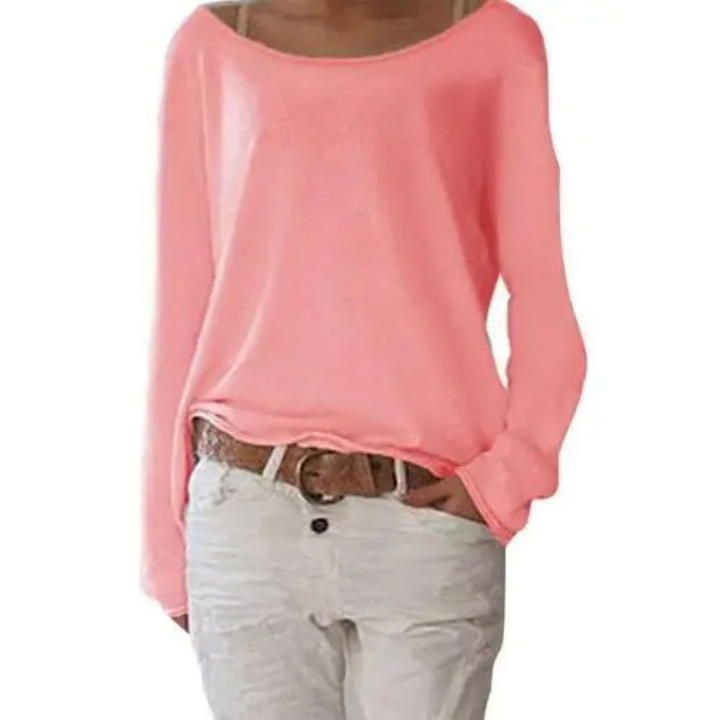 Komfortables & elegantes Damen Langarmshirt in Weiß, vielseitig kombinierbar für Büro & Freizeit-Looks.