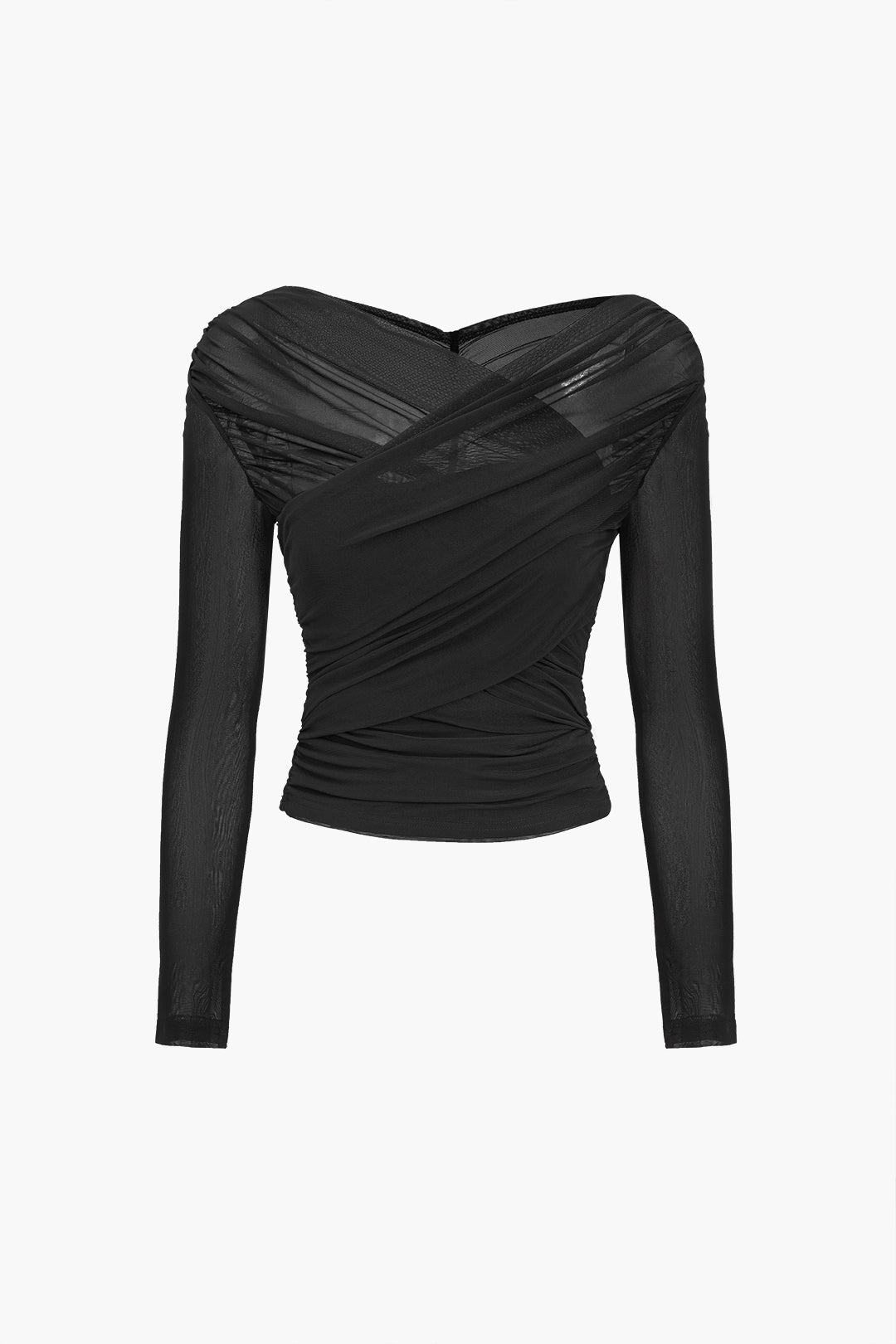 Vielseitiges Damen Langarmtop mit eleganten Rüschenärmeln, perfekt für schicke Sommer-Looks und Abende.