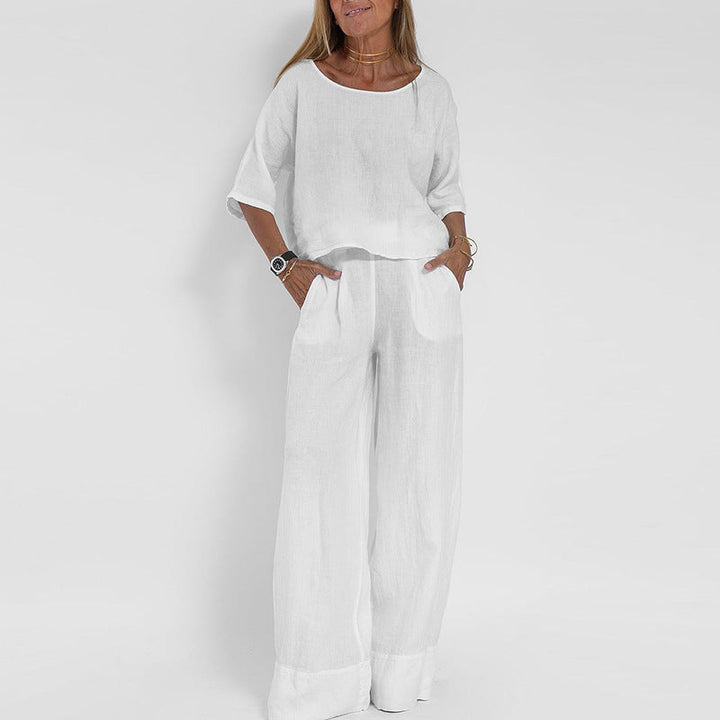 Bequemes & elegantes Damen Loungewear Set, zweiteiliges Outfit in modernem, lockerem Schnitt für Damen.