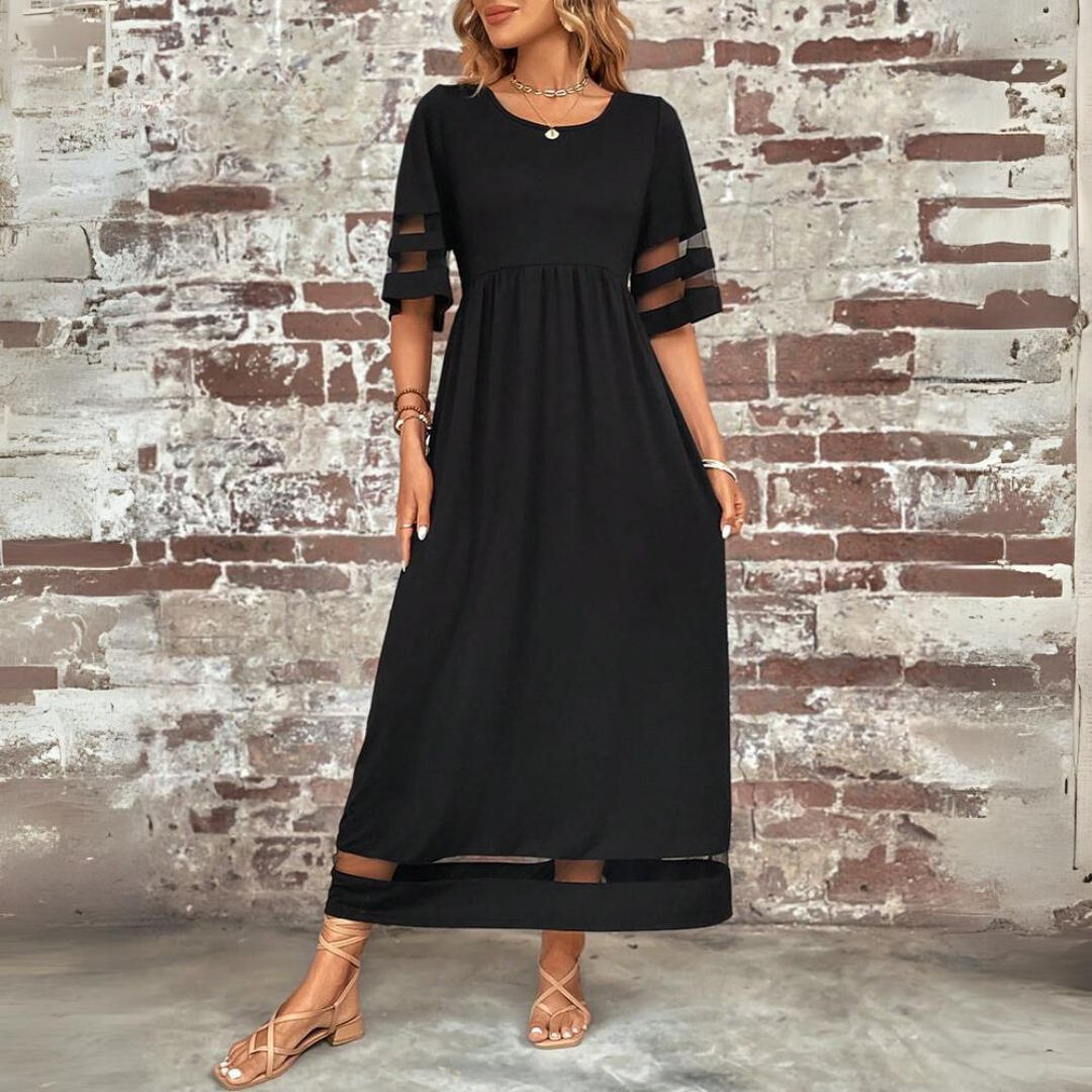 Damen Abendkleid, stilvoll und lang. Elegantes Maxikleid mit V-Ausschnitt, ideal für formelle Anlässe.