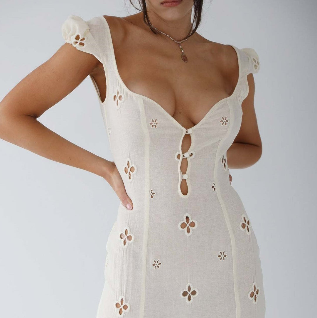 Elegantes Damen Midi-Kleid für Hochzeitsgäste, perfekt als Abendkleid oder festliche Anlassmode.