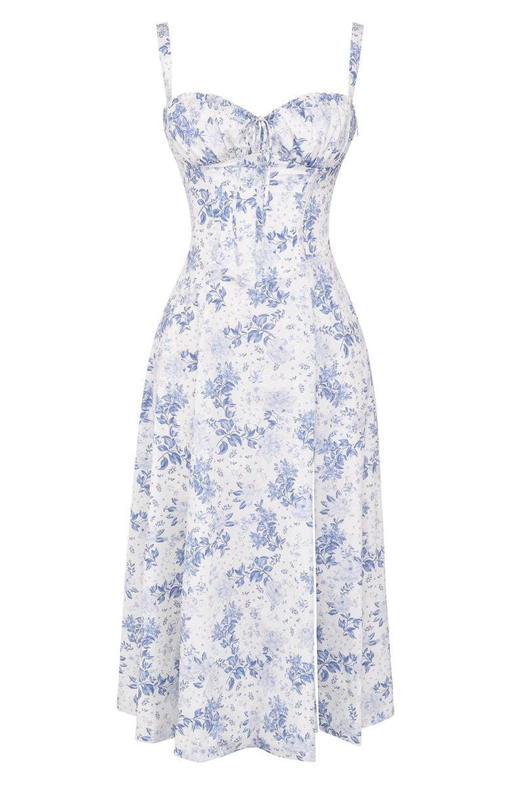 Festliches Midikleid für Damen, geblüht, mit Korsettdetails, für unvergessliche Momente.