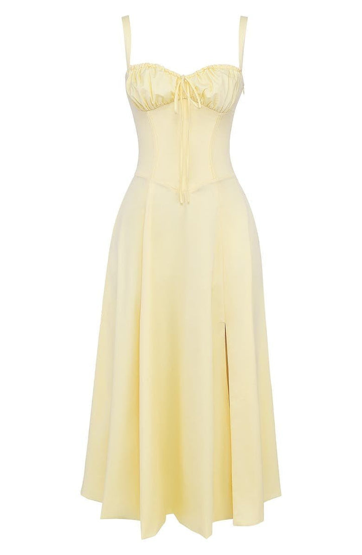 Elegantes Freizeit-Midikleid für Damen, Blumenmuster & figurbetontes Korsett-Design.