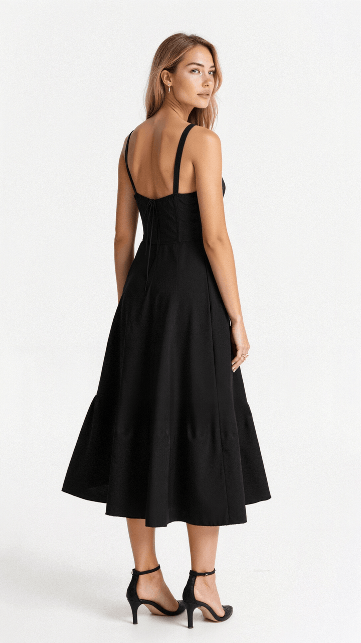Sommerliches Blumen-Midikleid für Frauen mit figurbetontem Korsettschnitt, elegant & bequem.