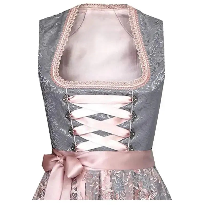 Festliches Trachten Dirndlkleid für Damen, detailreich bestickt, mit klassischem Mieder und Schürze.