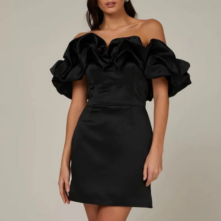 Stylisches Partykleid für Damen mit Rüschensaum, perfekt für Feste, Partys und besondere Events.
