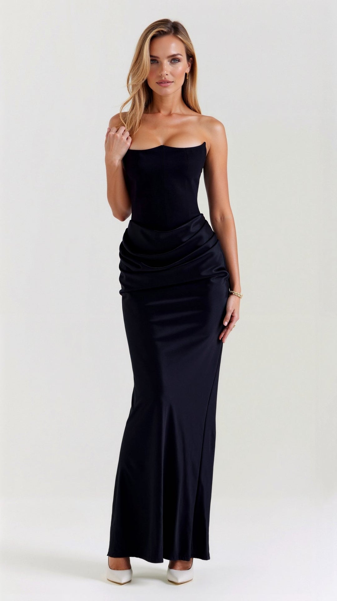 Elegantes Damen Säulen Maxikleid für Hochzeitsgäste, Abendgarderobe & besondere Anlässe. Langes Kleid.