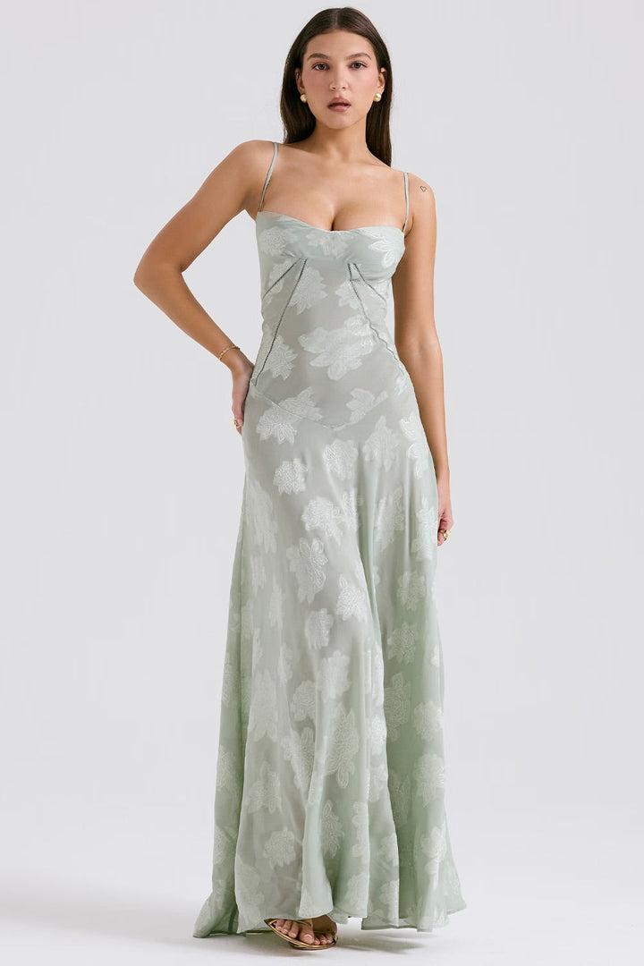 Elegantes Damen Spitzen Maxikleid, festliches Abendkleid für besondere Momente, perfekt für den Herbst.