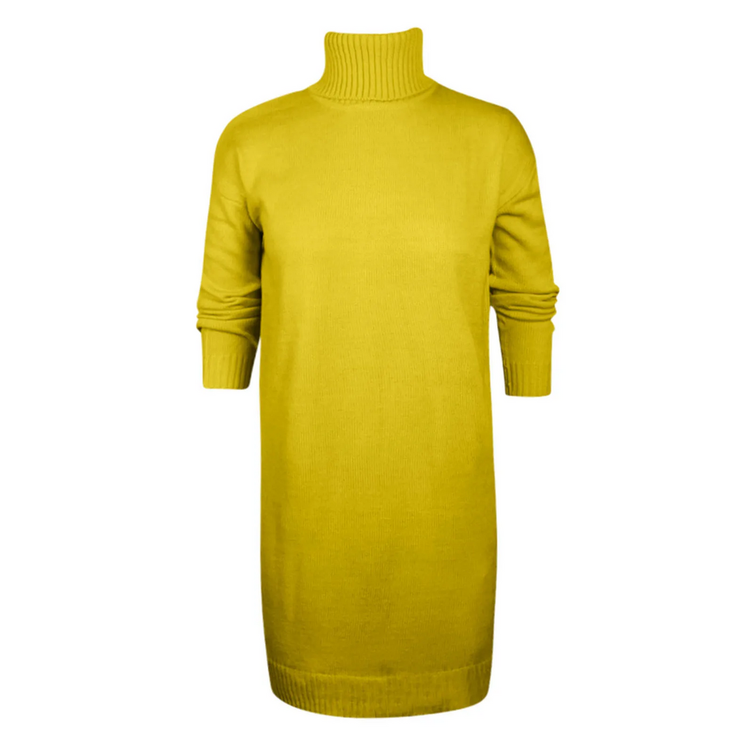 Edles Damen Rollkragenkleid aus Strick, ein warmes und stilvolles Winter-Outfit für Frauen.