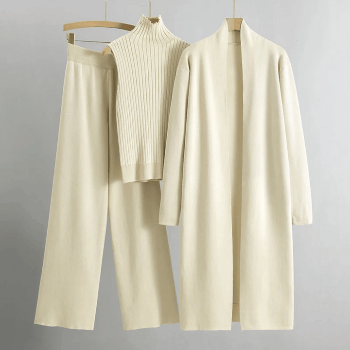 Stylisches Damen Hosen-Set (Dreiteiler) mit Hose, Top & Blazer. Ideal für Frühling & Sommer. Eleganz & Komfort.