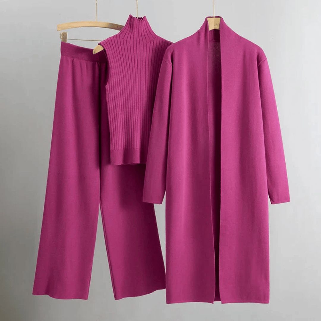 Frühlingshaftes, bequemes Damen Hosen-Set, Dreiteiler. Ideal für Business Casual, Freizeit & Sommer. Vielseitig.