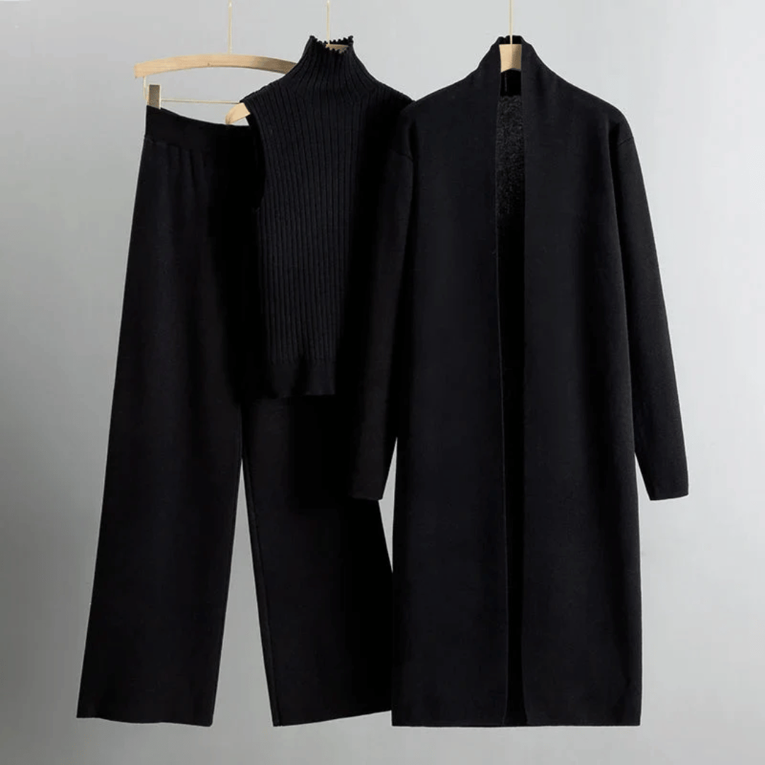 Modernes Damen Hosen-Set (Dreiteiler) für Business, Casual & Abend. Eleganz & Tragekomfort im Frühling/Sommer.