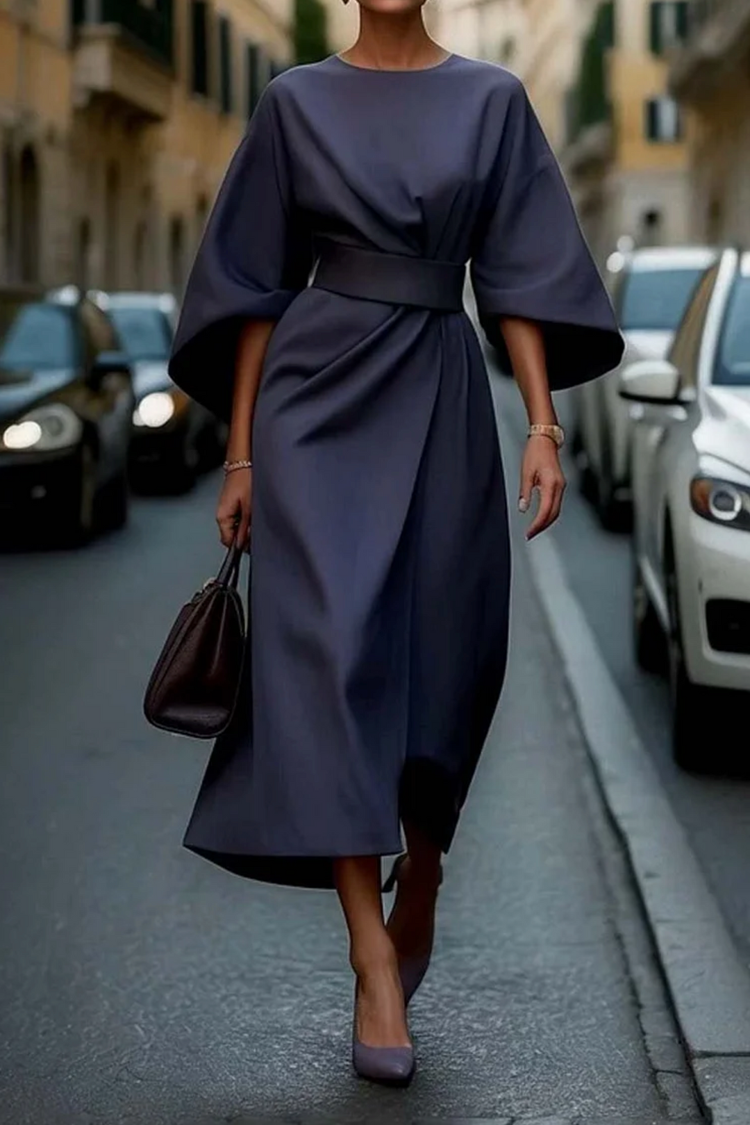 Damenkleid 'Emma' in elegantem Design mit auffälligen Laternenärmeln