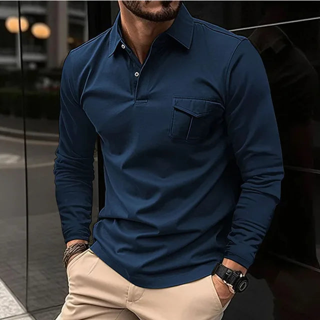 Komfortables Herren Langarm Business-Hemd für das ganze Jahr. Eleganter Look für Büro, Meetings & Smart Casual Mode.