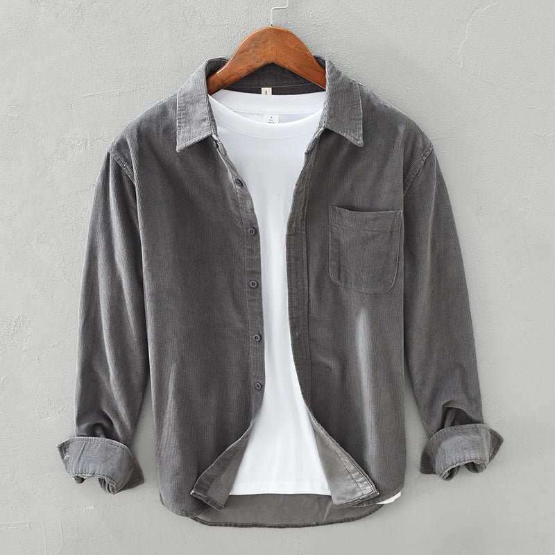 Elegantes Herren Retro-Hemd, Langarm. Perfekt für Freizeit & Business-Casual. Modisches und vielseitiges Freizeithemd.
