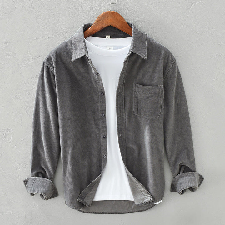 Elegantes Herren Retro-Hemd, Langarm. Perfekt für Freizeit & Business-Casual. Modisches und vielseitiges Freizeithemd.