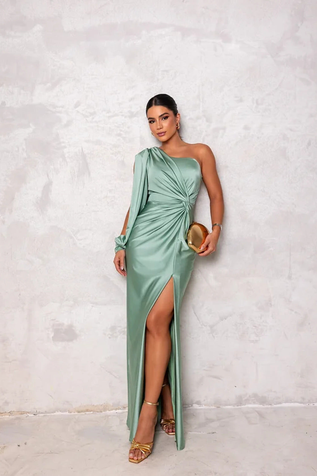 Modisches türkises Partykleid, Ein-Schulter-Träger, schickes Abendkleid für besondere Nächte.