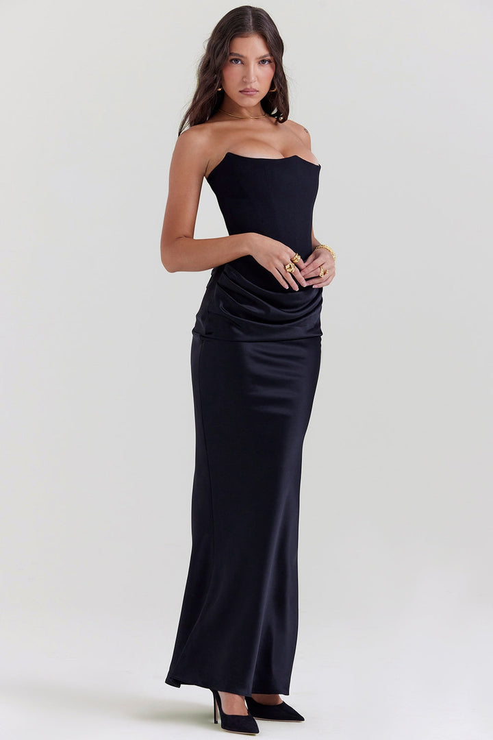 Edles, trägerloses Damen Maxikleid, perfekt für Hochzeiten & festliche Anlässe. Schulterfrei & elegant. Tolles Abendkleid.