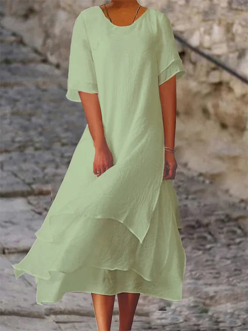 Luftiges, leichtes Damen Sommerkleid. Kurzarm-Design für maximalen Komfort. Elegant für Alltag & Urlaub.