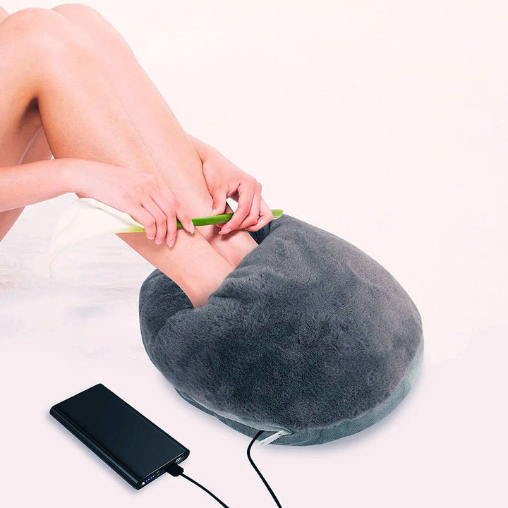 Beheizter XL Fußwärmer als effektives Wärmegerät gegen kalte Füße, ideal für Wellness und gemütliche Stunden.