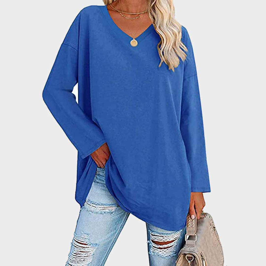 Basic Shirt für Damen von Elke mit V-Ausschnitt