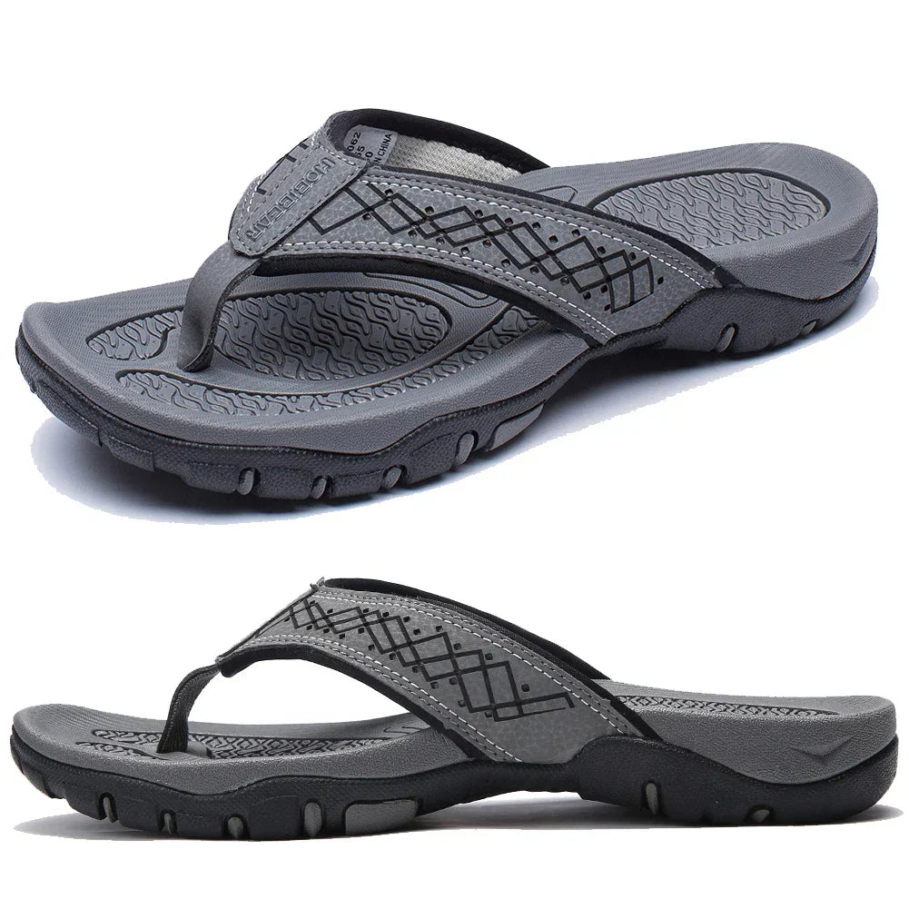 Ergonomische Herren Slipper in Blau, bequem und stützend, ideal für ganztägigen Komfort.