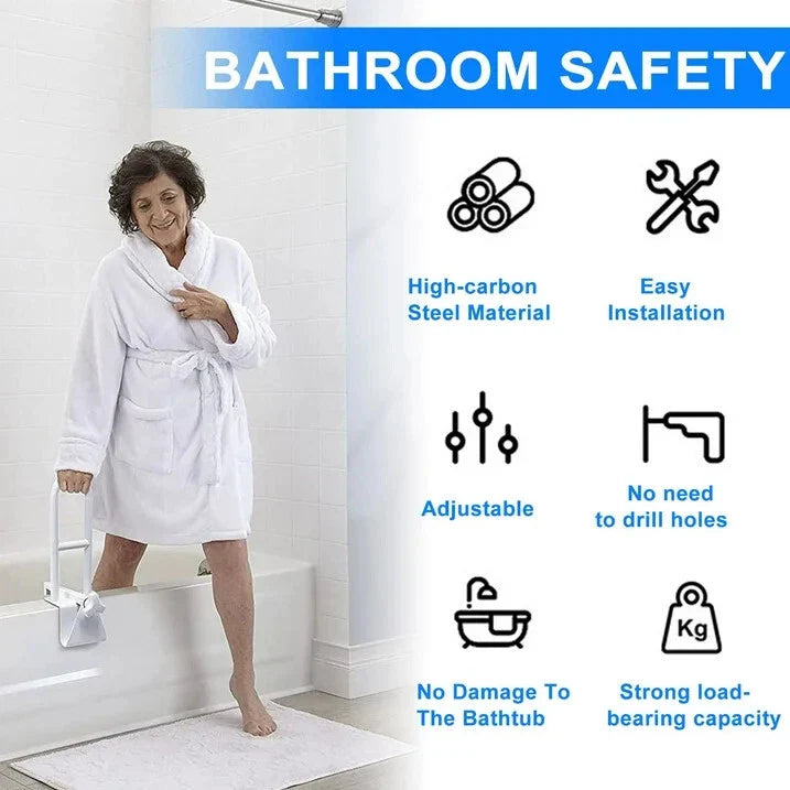 Ergonomischer Badewannenhaltegriff für Senioren, bietet sicheren Halt im Badezimmer, verhindert Unfälle, einfache Montage.