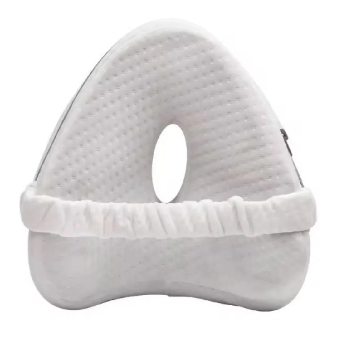 Ergonomisches Kniekissen aus Memory-Schaum für Seitenschläfer, sorgt für optimale Unterstützung von Hüfte und Wirbelsäule.