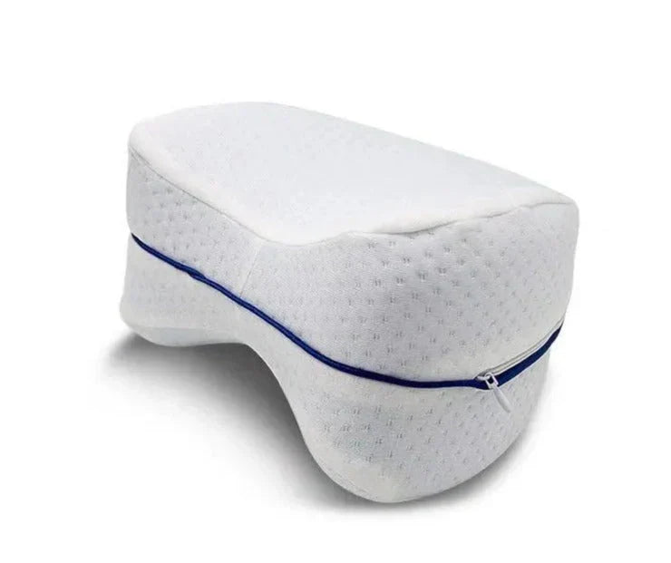 Ergonomisches Kniekissen aus Memory-Schaum für Seitenschläfer, sorgt für optimale Unterstützung von Hüfte und Wirbelsäule.