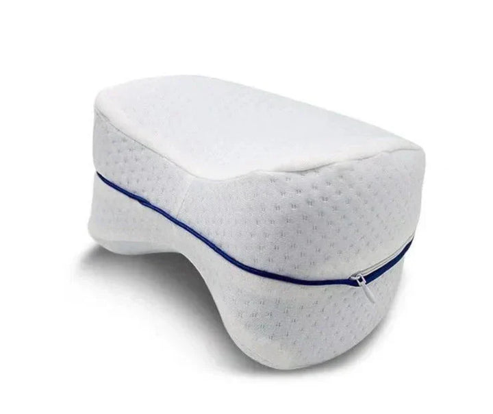 Ergonomisches Kniekissen aus Memory-Schaum für Seitenschläfer, sorgt für optimale Unterstützung von Hüfte und Wirbelsäule.