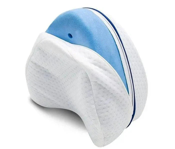 Ergonomisches Kniekissen aus Memory-Schaum für Seitenschläfer, sorgt für optimale Unterstützung von Hüfte und Wirbelsäule.