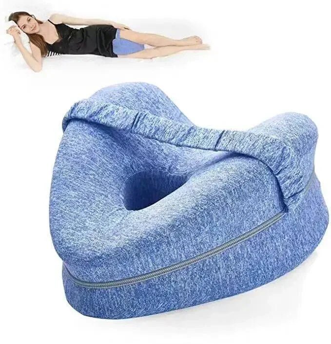 Ergonomisches Kniekissen aus Memory-Schaum für Seitenschläfer, sorgt für optimale Unterstützung von Hüfte und Wirbelsäule.