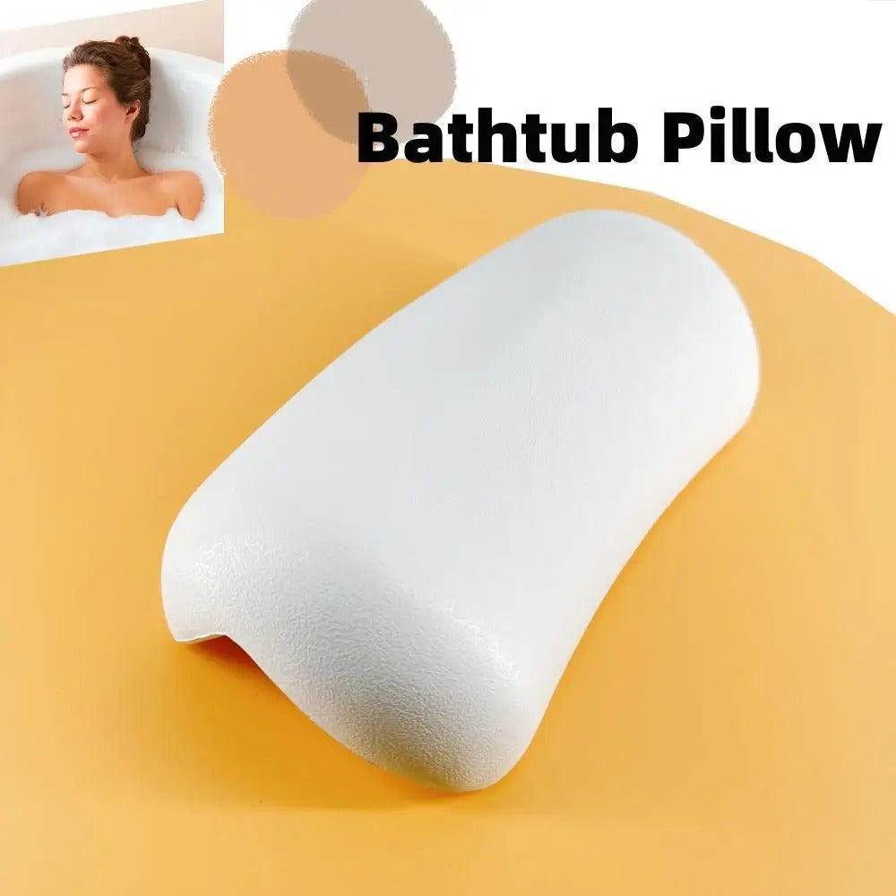 Ergonomisches, rutschfestes Badekissen mit Saugnäpfen in der Badewanne für entspannte Nackenstütze und schnelles Trocknen.