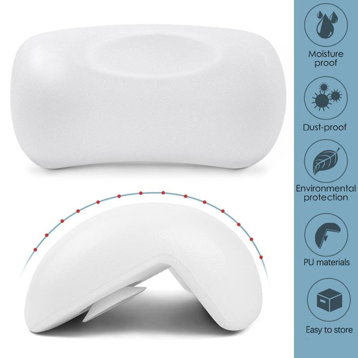Ergonomisches, rutschfestes Badekissen mit Saugnäpfen in der Badewanne für entspannte Nackenstütze und schnelles Trocknen.