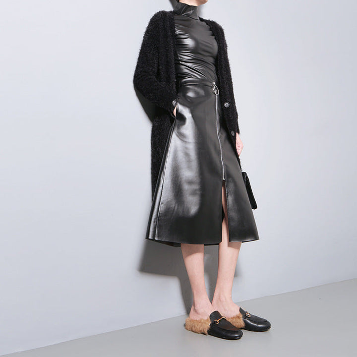 Damen Pullover mit Hohem Kragen - Schwarz