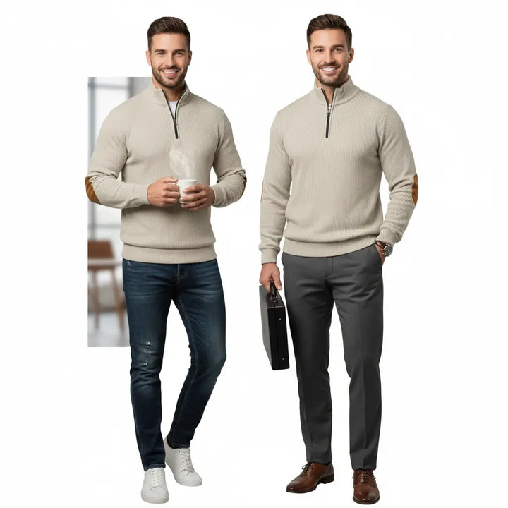 Herren Pullover Mit Gerippten Bündchen