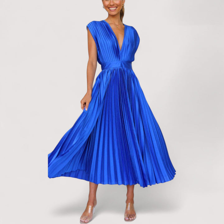 Damen Plisseekleid Faltenwurf