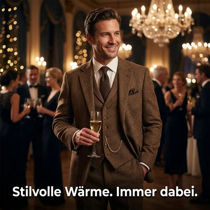 Werner | Klassischer Herren Winteranzug mit Weste und Tasche