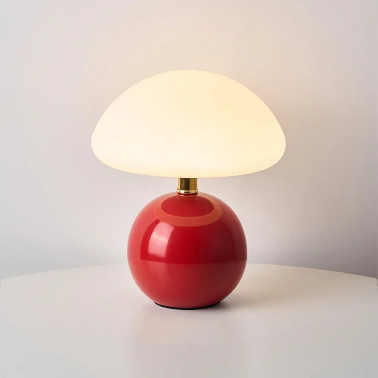 Elegante Französische Creme Tischleuchte mit Pilzdesign