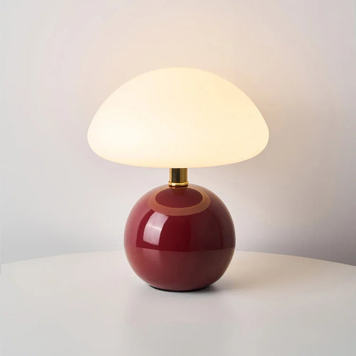 Elegante Französische Creme Tischleuchte mit Pilzdesign